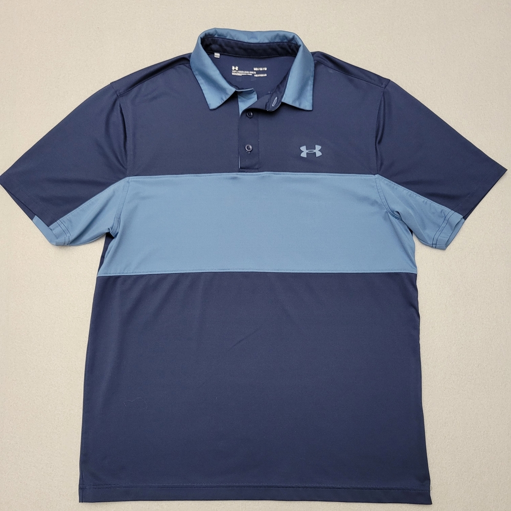 Under Armour Heat Gear Short Sleeve Polo Shirt Men's Medium  Blue